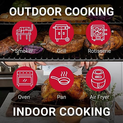 Meater Plus Wireless and Bluetooth meat thermometer for various meats and fish - 165FT range - Stainless steel (Model: RT1-MT-MP01) image 2