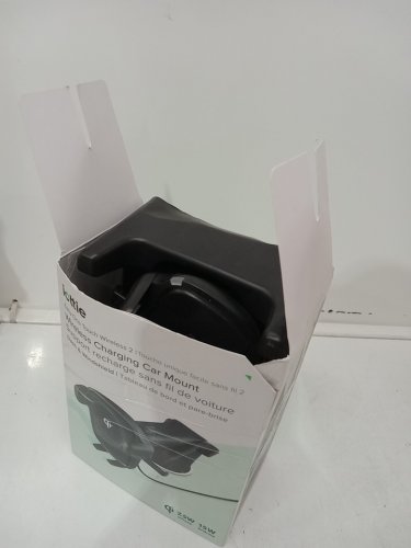 Iottie 2-in-1 Easy One Touch Wireless Dash and Windshield Phone Charging Car Mount - 15W for Android / 7.5W For Iphone - Black (MODEL: HLCRIO142) image 2