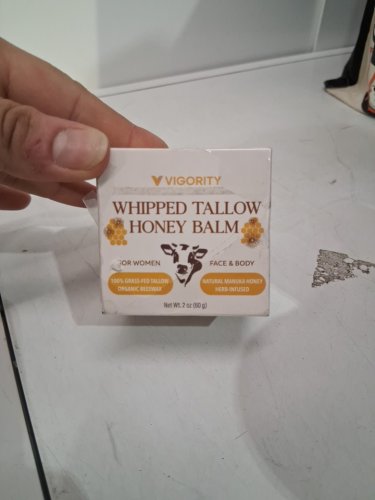Vigority Organic Grass Fed Whipped Beef Tallow and Manuka Honey Balm for Skin - 60g - Unscented image 2
