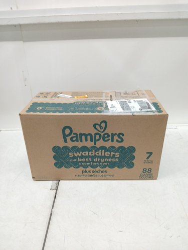 88PK PAMPERS SWADDLERS DISPOSABLE BABY DIAPERS - SIZE 7 - WHITE image 2