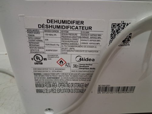 MIDEA SMART DEHUMIDIFIER WITH BUILT-IN PUMP - 23.7L - WHITE (MODEL: MAD50S10WWCM / 2885003)) image 7