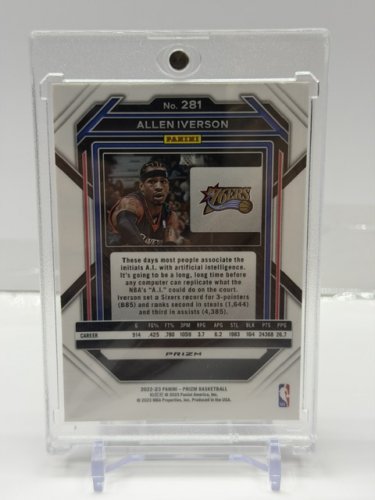 ALLEN IVERSON - PANINI PRIZM RED SPARKLE 2022-23 NBA CARD (#281) image 2