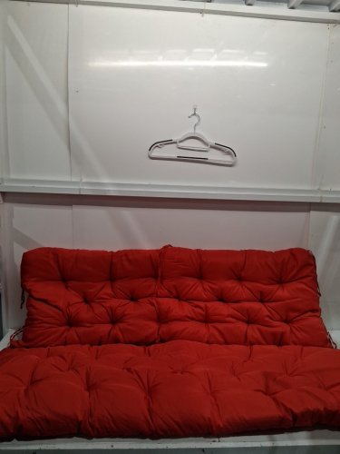 Unbranded attached long bench patio cushions - red image 3