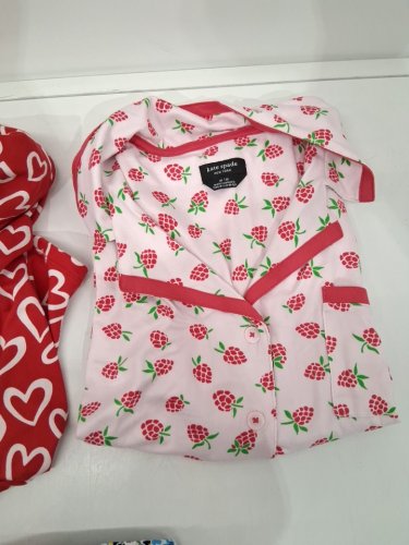 3 assorted women's pajama pieces - long sleeve shirt, short sleeve shirt and long pants - medium - red/pink/floral image 3