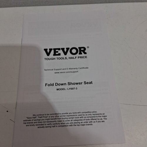 VEVOR Folding Oak wall mounted Shower Seat, 440LB CAP -Teak (Model: LY007-3) image 4