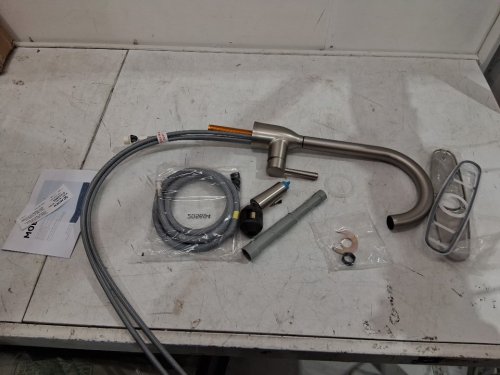 Moen Adler One-Handle High Arc Pulldown Kitchen Faucet with Power Clean and optional deck plate - Spot Resist Stainless (MODEL: 87233SRS) image 5
