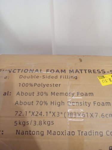 JAMDOK gel infused memory foam cot mattress topper - 24" x 72" - LIGHT GREY image 3