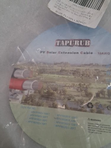 TAPURUB 1p68 waterproof connectors Multi-Contact 10AWG Solar Extension Cable PV Wire - 328FT - black (model: image 4