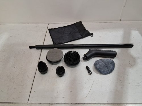 hoto cordless electric spin scrubber brush with 6 Brush Heads - 35"-47" handle - black (model: QWQJS001) image 3