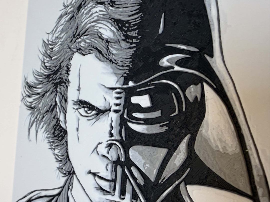 8"x6" 3D Printed- Anakin Skywalker / Darth Vader - Star Wars - Textured Photo image 3