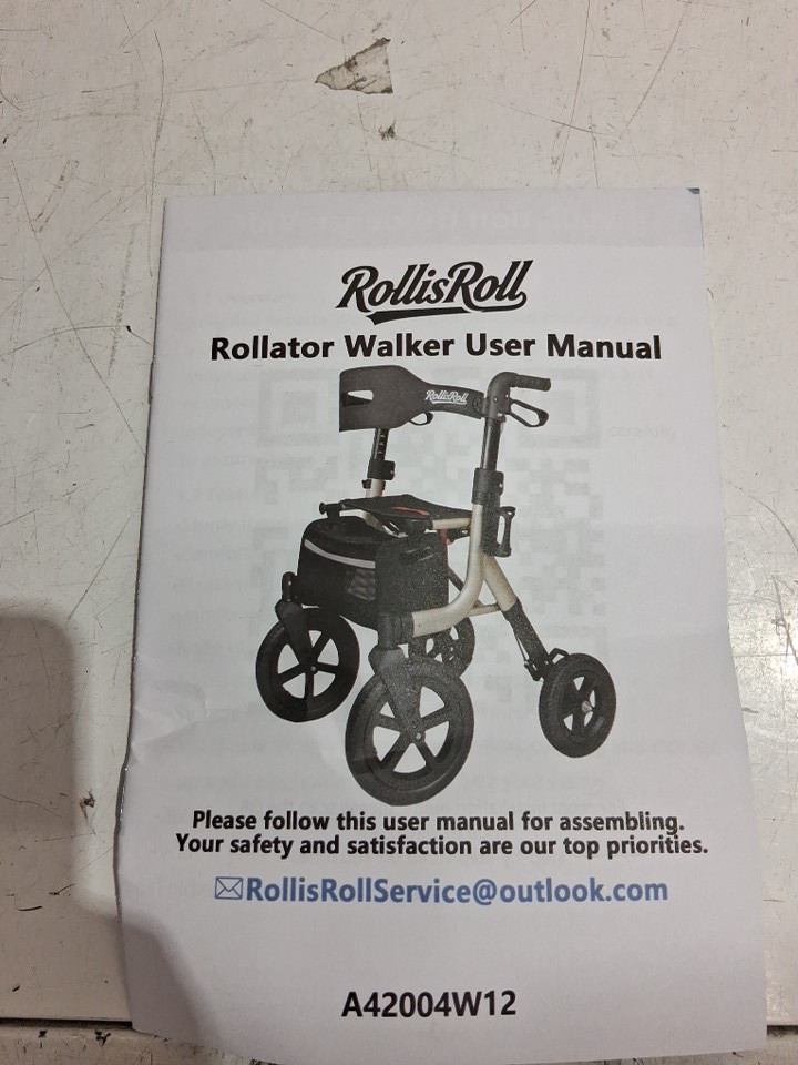 rollisroll Foldable Rollator Walker - 37"-32" - 300lbs cap - blue (model: A42003W10) image 4
