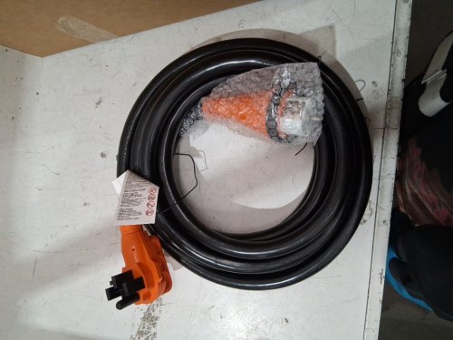 VEVOR 10FT Generator Power Cord - 125/250V, 50AMP, 12000W, SS2-50R & SS2-50P Compatible, Heavy-Duty Extension Cord with Portable Strap - black / orange image 4