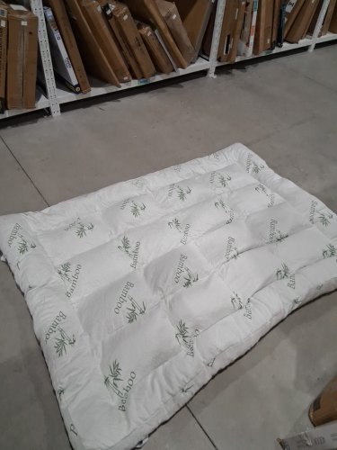 ultra soft plush bamboo mattress topper - queen - white/green image 4