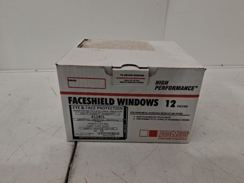 12pk fibre-metal Faceshield Window replacements for Fibre-Metal F300 faceshield headgear - clear (model: 4118cl) image 2