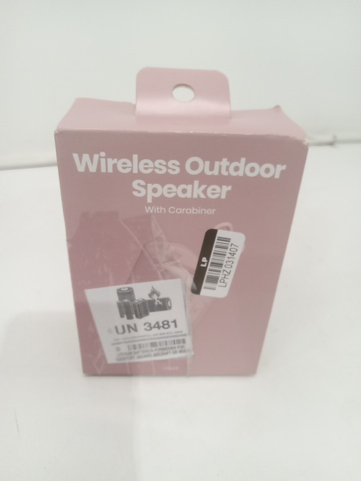 gems WIRELESS OUTDOOR SPEAKER with carabiner and built in buttons - 2hr run time - SOFT PINK image 2