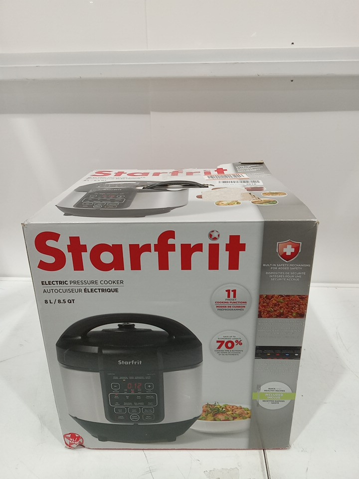 STARFRIT ELECTRIC PRESSURE COOKER - STEAM TRAY, MEASURING CUP & SPATULA- 8L CAPACITY - BLACK (MODEL: 024603) image 3