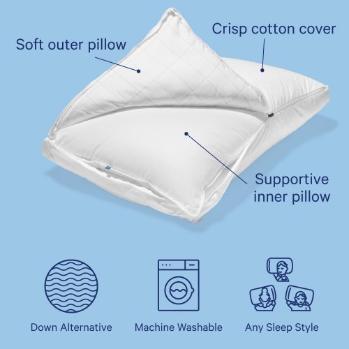 CASPER Microfiber BED SLEEP PILLOW FOR SLEEPING - STANDARD (18" X 26") - WHITE image 2