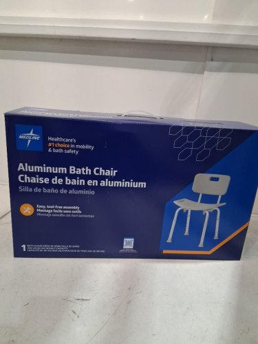 MEDLINE GUARDIAN DELUXE ALUMINUM BATH CHAIR - 400LBS CAP - GREY (MODEL: G2-101KRX1) image 3