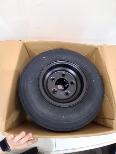 2PK GARVEE TRAILER TIRES WITH RIMS - 8" X 3.75" - BLACK (MODEL: PAE_33DY6TYD) image 3