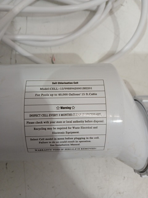 salt cell replacement for Hayward T-Cell-15 - up to 40000 gallon pools - white (model: 99889420001be201) image 3