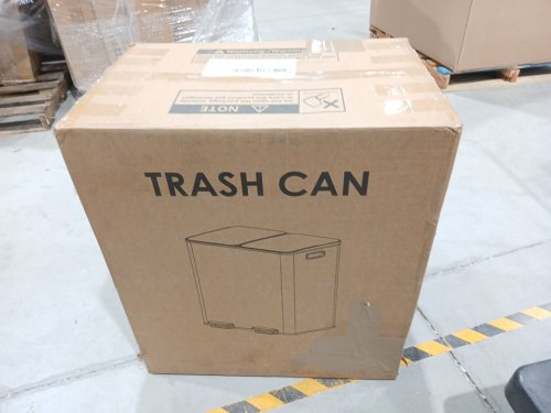 Dual Kitchen Garbage Bin with Soft-Close Lid - 10GAL - Silver image 3