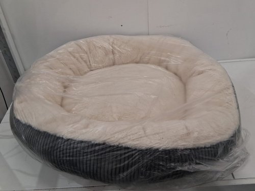 bedstill Calming Donut Dog Bed - 33", for Dogs up to 50lbs, Removable & Washable Cover - Dark Grey image 3