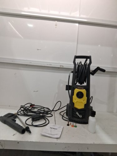 vevor Electric Pressure Washer with 5 Quick Connect Nozzles & Foam Cannon - 2000 PSI Max - 1.76 GPM - 1500w - 30FT hose - yellow and black (model: hrt03s) image 3