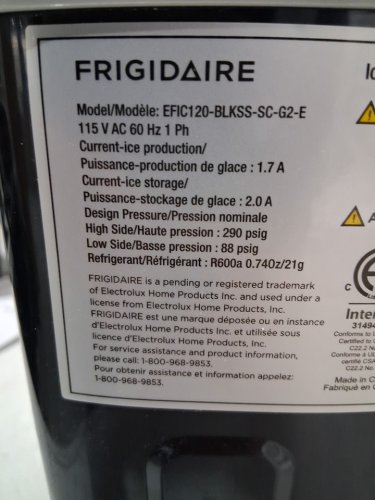FRIGIDAIRE self-cleaning COUNTERTOP ELECTRIC ICE MAKER - MAKES 26LBS OF ICE/DAY - black (MODEL: efic120-blkss-sc-g2-e) image 5