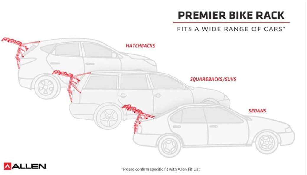 Allen Sports Premier 2-Bike Trunk Rack - fit's various models - black/red (model: s102) image 2