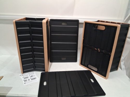 2PK CITYLIFE COLLAPSIBLE PLASTIC STORAGE CRATES - 64L CAPACITY - BLACK image 3