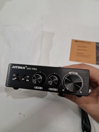 aiyima bluetooth 2-channel amplifier with treble and bass control - black (model: a07PRO) image 3
