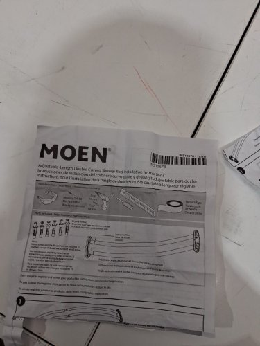 MOEN DOUBLE ADJUSTABLE CURVED SHOWER ROD - ADJUSTS FROM 57"  TO 60" - MATTE BLACK (model: DN2141BL) image 4