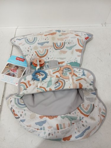 Fisher-Price Portable Baby Chair Sit-Me-Up Floor Seat with Developmental Toys / Washable Seat Pad - 25LBs max - WHITE/MULTICOLOUR - (MODEL: HBM78) image 4