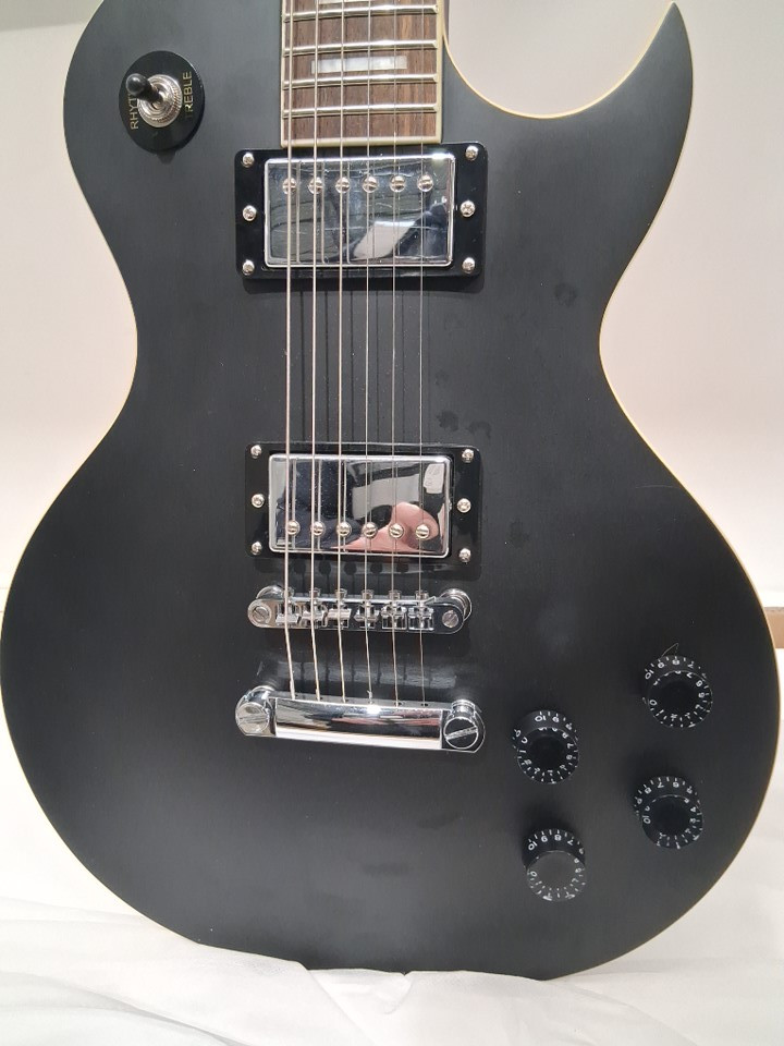 Leo Jaymz 39" Full Size Leo Jaymz Single Cut Curved Top Electric Guitar - black image 4