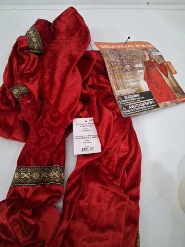 GIRLS GOODMARK RENAISSANCE PRINCESS COSTUME - MEDIUM (8-10) - RED/GOLD image 2