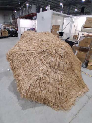 AinfoxBoho Hawaiian Fringe Thatched Tiki Patio/Bar Umbrella - 9FT - Yellow (Model: OB-OTU066) image 4