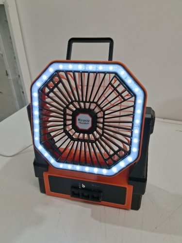 Rechargeable camping fan with led lantern - 30000mah - orange (model: A16) image 2
