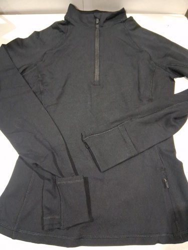 2pc women's clbhs slim fit quarter zip performance shirt with high waist skort with pocket - extra small - black image 2