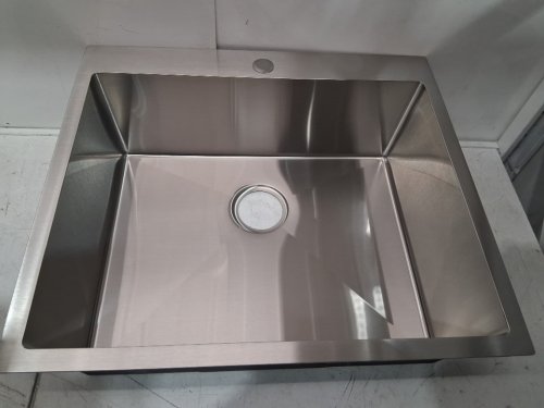 single bowl drop in top mount kitchen sink - 25" x 22" x 9" - stainless steel - (model:‎TBM802522U923) image 5