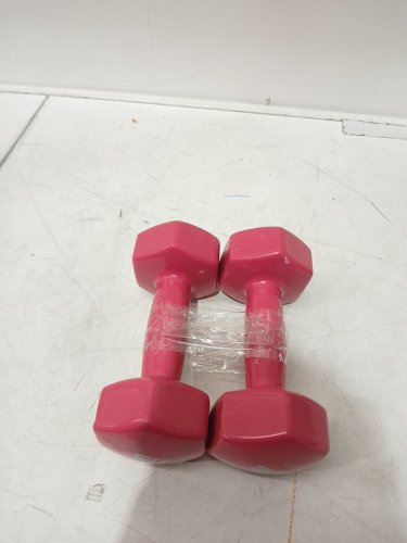 2PK yes4all vinyl coated dumbbells - 10lbs each - pink image 2