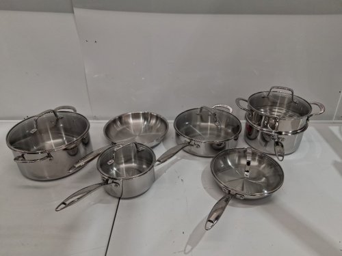 12pc Lagostina Forte 3-Ply Clad Cookware Set - pots and pans - stainless steel (model: 2100103838) image 2
