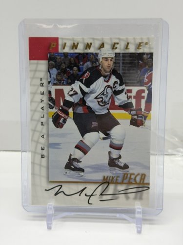 SIGNED MIKE PECA - 1998 PINNACLE BE A PLAYER CARD # 44 image 3