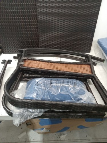 3PC patio rocker chairs with coffee table - 37" x 34" x 26.5" chair - 18.5" x 20" table - navy (model: hw75078ny) image 5