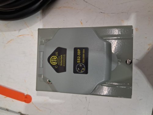 Generator Cord and Power Inlet Box Kit -  50A/25FT - 14-50P to SS2-50R type plugs  - black/orange - (model: xn1450p-a+XLS250R-a) image 4