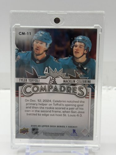 2025-26 UPPER DECK COMPADRES MACKLIN CELEBRINI & TYLER TOFFOLI (CM-11 CARD image 2