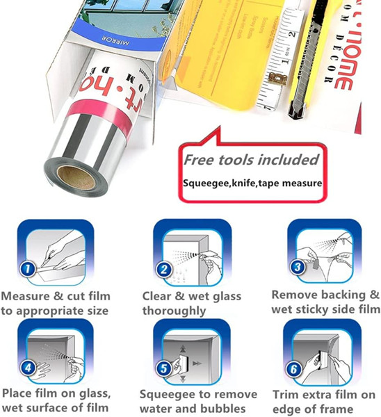Arthome Heat Blocking Window Film Kit With Tools - 35" X 100"~ - BLACK/SILVER image 2