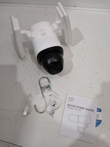 eufy security motion-activated, dual camera floodlight e340 wired camera with 360° pan/tilt, 24/7 recording, dual-band wi-fi & 2,000 lumens - white image 3