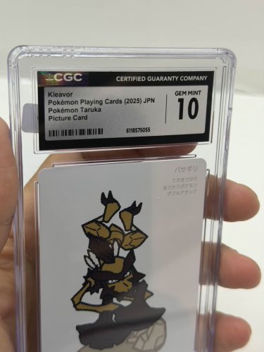 CGC GRADED 10 GEM MINT KLEAVOR POKEMON 2025 PLAYING CARDS JAPANESE TARUKA PICTURE CARD image 2