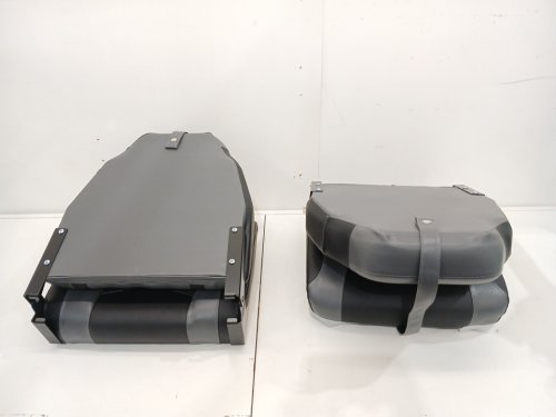2pk Costway High Back Folding Boat Seats with Sponge Cushion and Flexible Hinges - black/grey (MODEL:np10522dk-2) image 5