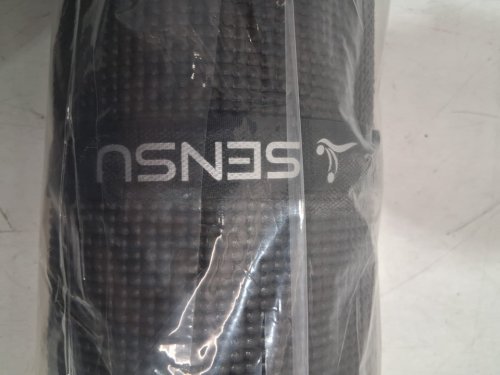sensu large extra thick yoga and exercise mat with carrying bag and towel - 6ft x 4ft x 9mm - black image 4